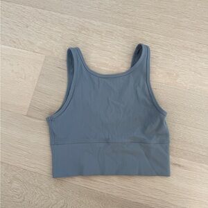 Gray Ribbed Tank Top